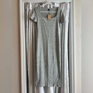 SHEIN x Frenchy Ribbed Knit Midi Dress